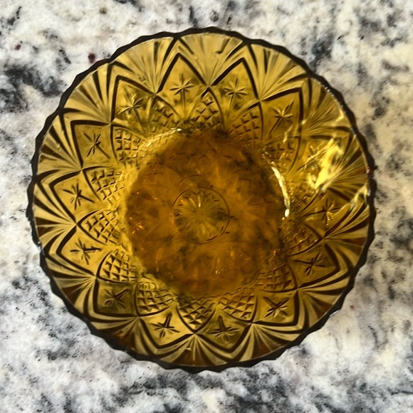 Vintage Amber Glass Bowl - Picture 4 of 8